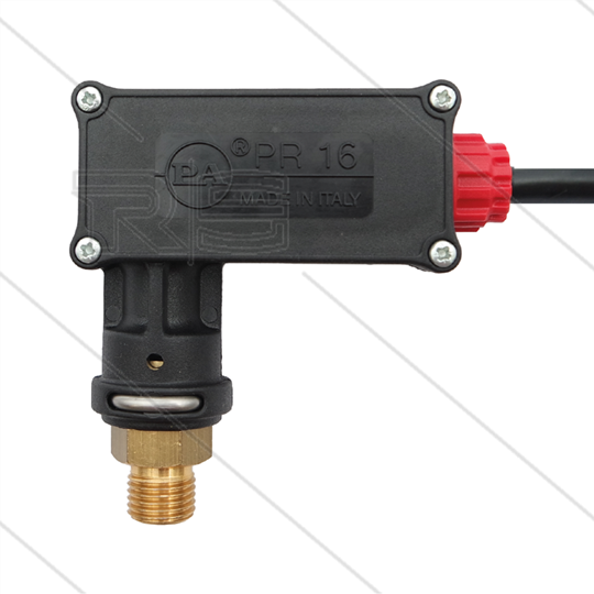 PR16 - Drukschakelaar - 1/4" bu - inschakeldruk 25 Bar - max 350 Bar - (rode markering)