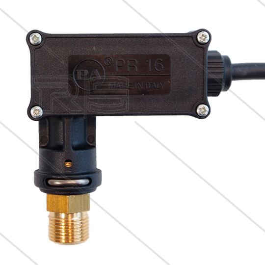 PR16 - Drukschakelaar - 3/8&quot; bu - inschakeldruk 40 Bar - max 250 Bar - (zwarte markering)