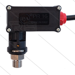 PR16 - Drukschakelaar - RVS - 1/4&quot; bu - inschakeldruk 25 Bar - max 250 Bar - (rode markering)