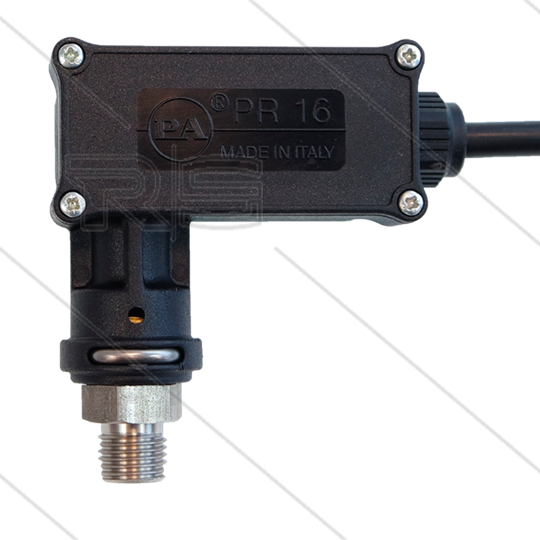 PR16 - Drukschakelaar - RVS - 1/4&quot; bu - inschakeldruk 40 Bar - max 250 Bar - (zwarte markering)