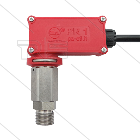 PR1 - Drukschakelaar - RVS - 3/8" bu - inschakeldruk 45 Bar - max 600 Bar - (zwarte markering)