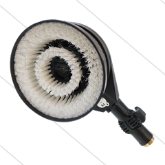 ST21 roterende wasborstel met kniegewricht - nylon wit - max 50 Bar - max 50°C - 1/4&quot; bi