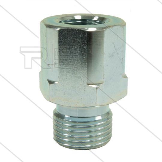 Verloopnippel - staal - 3/8&quot; bu (60° conus) x 1/2&quot; bi - BSP