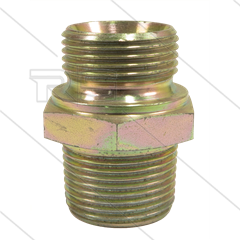 Dubbele nippel - staal - 1&quot; bu BSP x 1&quot; bu NPT