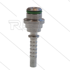 Persnippel - RVS - 1/4&quot; - vlak - met O-ring - tbv M22x1,5 wartel