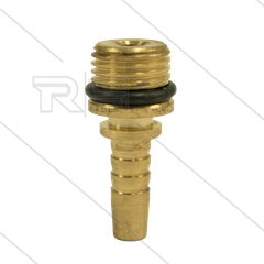 Persnippel - messing - DN05 - 1/8&quot; bu - korte uitvoering - met O-ring - t.b.v. rioolnozzle