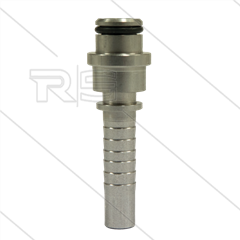 Persnippel - RVS - 3/8&quot; - vlak - met O-ring - tbv M22x1,5 wartel