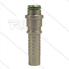 Persnippel - RVS - 1/2&quot; - vlak - met O-ring - t.b.v. M22x1,5 wartel