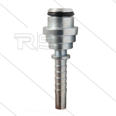 Persnippel - staal - 1/4&quot; - vlak - met O-ring - t.b.v. M22x1,5 wartel