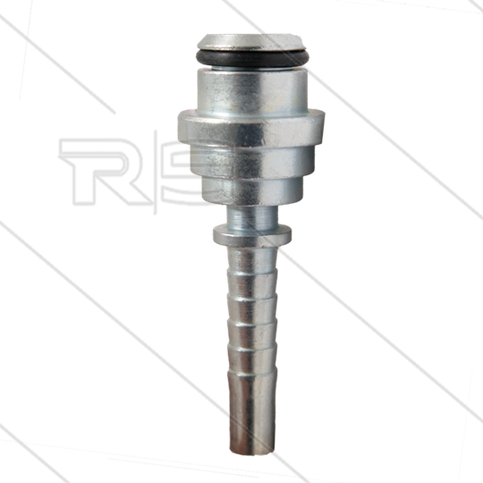 Persnippel - staal - 1/4&quot; - vlak - met O-ring - t.b.v. M22x1,5 wartel