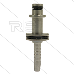 Persnippel - RVS - 1/4&quot; - DN06 - Ø11mm pistoolaansluiting met lager en Ø22mm sluitplaat