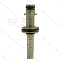 Persnippel - RVS - 5/16&quot; - DN08 - Ø11mm pistoolaansluiting met lager en Ø22mm sluitplaat