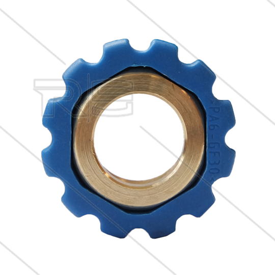 Wartelmoer Blauw - M22x1,5 - messing schroefdraad -  t.b.v. perspilaar