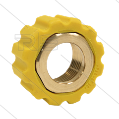 Wartelmoer Geel - M22x1,5 - messing schroefdraad - t.b.v. perspilaar