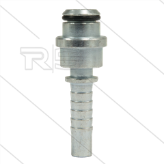 Persnippel - staal - 5/16&quot; - vlak - met O-ring - t.b.v. M22x1,5 wartel
