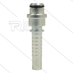 Persnippel - staal - 3/8&quot; - vlak - met O-ring - t.b.v. M22x1,5 wartel
