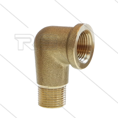Knie - messing (LD) - 3/8&quot; bi x 3/8&quot; bu