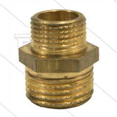 Verloopnippel - messing - 3/8&quot; bu x 1/2&quot; bu