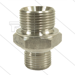 Verloopnippel - RVS - max 200 Bar - 1" bu x 3/8" bu