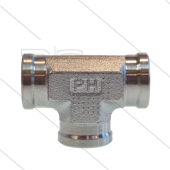 T-stuk - RVS - 3 x 3/4" bi BSP - 400 Bar 