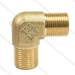 Knie - messing - 300 Bar - 2 x 1/4&quot; bu