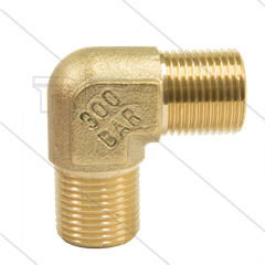 Knie - messing - 300 Bar - 2 x 3/8&quot; bu