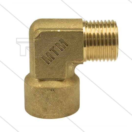 Knie - messing - 300 Bar - 1/2&quot; bi x 1/2&quot; bu