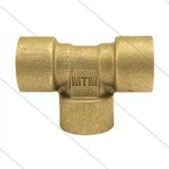 T-stuk - messing - 300 Bar - 3 x 3/8&quot; bi