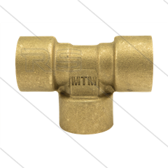 T-stuk - messing - 300 Bar - 3 x 1/2&quot; bi
