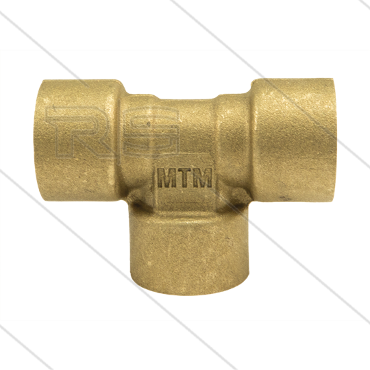T-stuk - messing - 300 Bar - 3 x 1/2&quot; bi