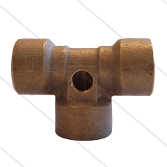 T-stuk - messing - 300 Bar - 3 x 3/8&quot; bi + 1 x 1/8&quot; bi
