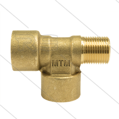 T-stuk - messing - 300 Bar - 2 x 3/8&quot; bi + 1 x 3/8&quot; bu