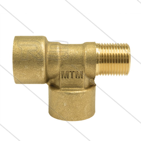 T-stuk - messing - 300 Bar - 2 x 3/8&quot; bi + 1 x 3/8&quot; bu