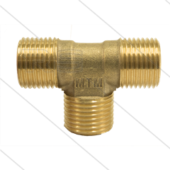 T-stuk - messing - 300 Bar - 3 x 3/8&quot; bu