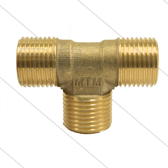 T-stuk - messing - 300 Bar - 3 x 3/8&quot; bu