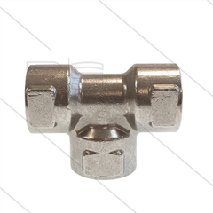 T-stuk - RVS - 3 x 1/2" bi BSP - 600 Bar 
