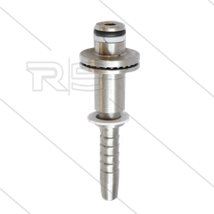 Persnippel - RVS - 1/4&quot; - DN06 - Ø10mm pistoolaansluiting met lager en Ø20mm sluitplaat