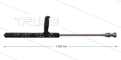 RP72 Schuimlans - L=120cm - nozzle 2,7 - 1/4&quot; bu - blauwe markering - (< 26 l/min)