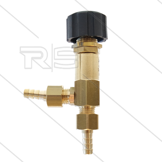 RDY Chemicaliën doseerkraan - 28 Bar - 10 l/min - 40°C -  2 x 1/4&quot; bu / 2 x 7mm tule - 1x 90°