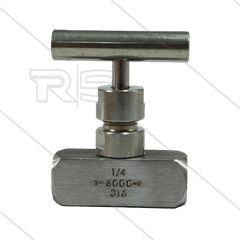 Naaldafsluiter RVS316 - 400 Bar - 2 x 1/4&quot; bi