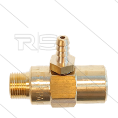 Chemicaliën injector - messing - Ø1.8mm (090) - 280 Bar - 30 l/min - max 90°C - 3/8&quot; bi x 3/8&quot; bu