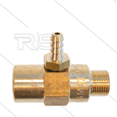 Chemicaliën injector - messing - Ø2.3mm (150) - 280 Bar - 30 l/min - max 90°C - 3/8&quot; bi x 3/8&quot; bu