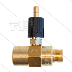 Chemicaliën injector - messing - regelbaar - Ø2.3mm (150) - 280 Bar - 30 l/min - max 90°C - 3/8&quot; bi