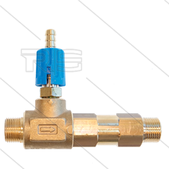 LS12 - Schuiminjector - messing - Ø1.8mm (090) - 220 Bar - 28 l/min - max 90°C - 2x 3/8&quot; bu