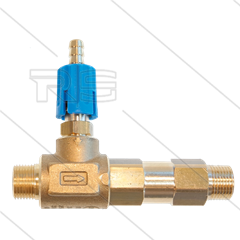 LS12 - Schuiminjector - messing - Ø2.1mm (120) - 220 Bar - 35 l/min - max 90°C - 2x 3/8&quot; bu
