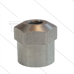 Nozzlehouder - RVS - met zeskant SW32 - 1/4" bi