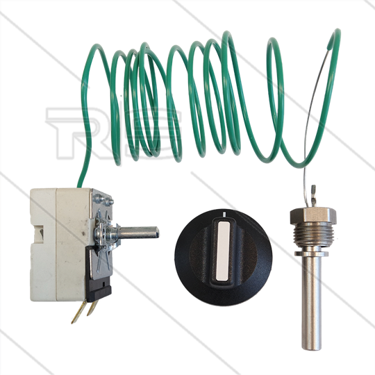 Thermostaat - Type EGO 55.13029.120 - 30 t/m 150°C - Capilair 1520mm - voeler: Ø8mm L=45mm - 3/8&quot; bu