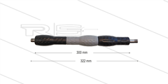 Iso88 lans - L=322mm - recht - RVS - draaibare isolatie L=300mm - zwart/grijs/zwart - max 80°C