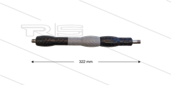 Iso88 lans - L=322mm - recht - RVS - draaibare isolatie L=300mm - zwart/grijs/zwart - max 80°C