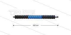 Iso77 lans - L=322mm - recht - RVS - draaibare isolatie L=300mm - zwart/blauw/zwart - max 80°C